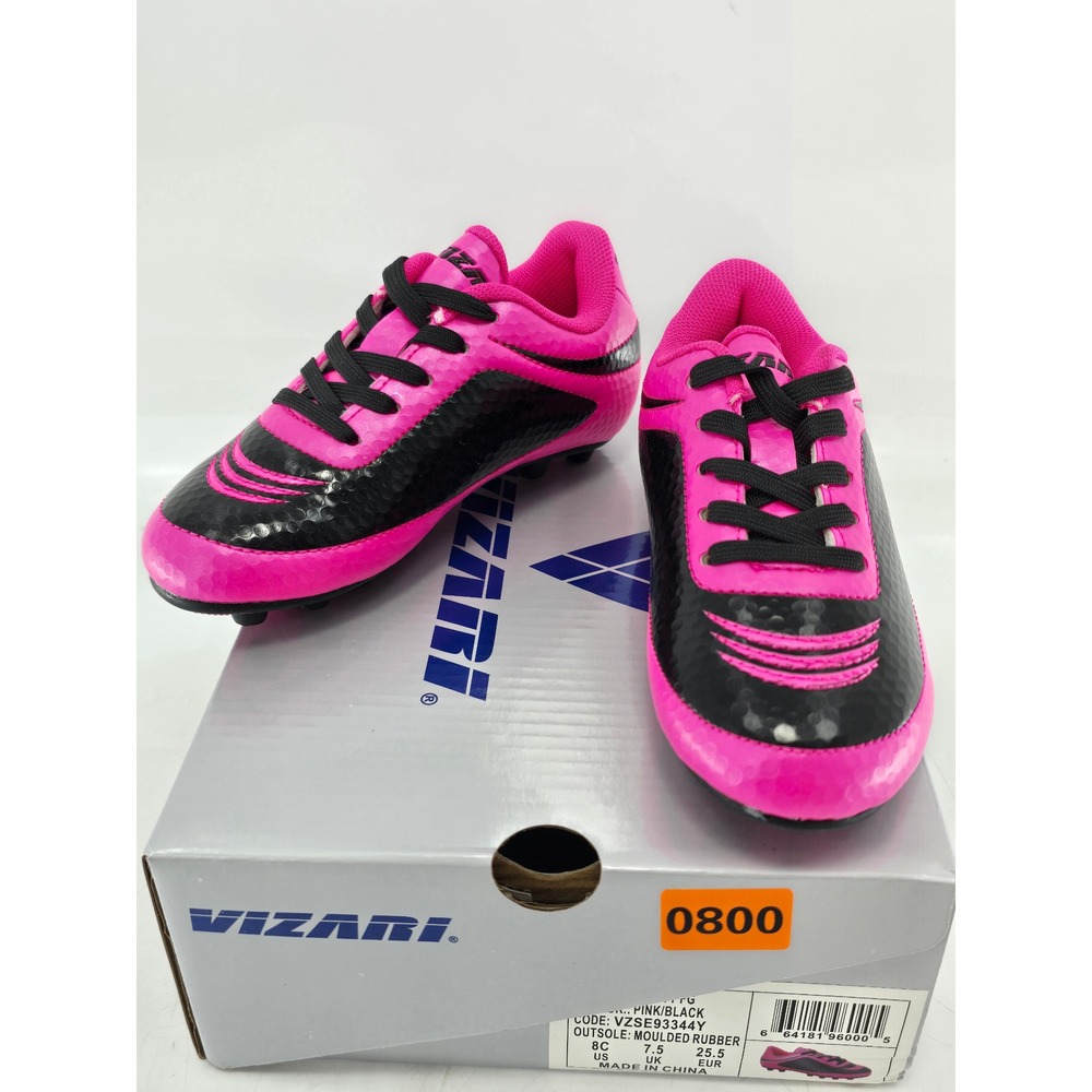 Vizari Infinity FG Soccer Cleats Youth 8C Pink Black VZSE93344Y - New